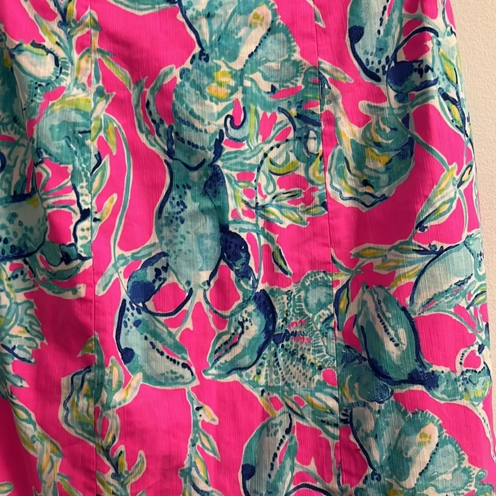 Lilly Pulitzer Brynn Dress Raz Berry Lobsters - Strapless Lace- Size 0 - Picture 3 of 14